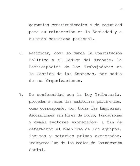 Gobierno informa de liberación de todos los presos involucradas en el fallido Golpe de Estado