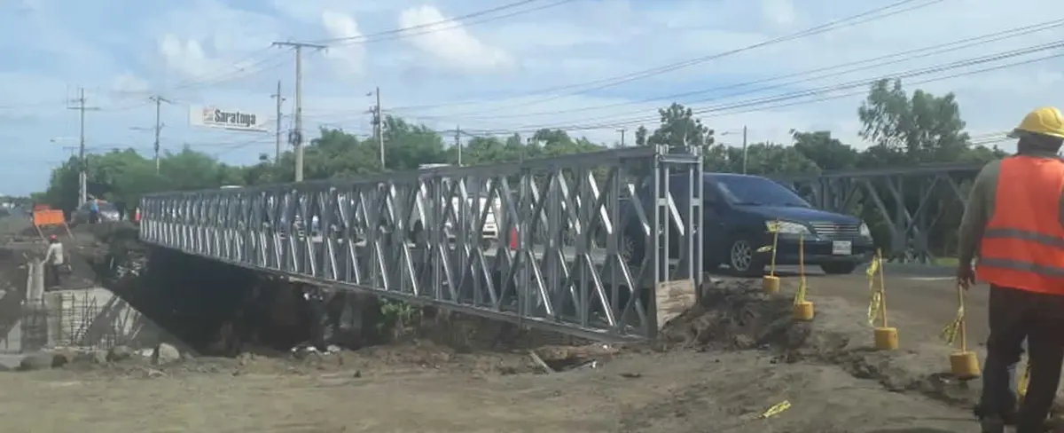 MTI supervisa obras para garantizar el libre acceso vehicular en puente Saratoga