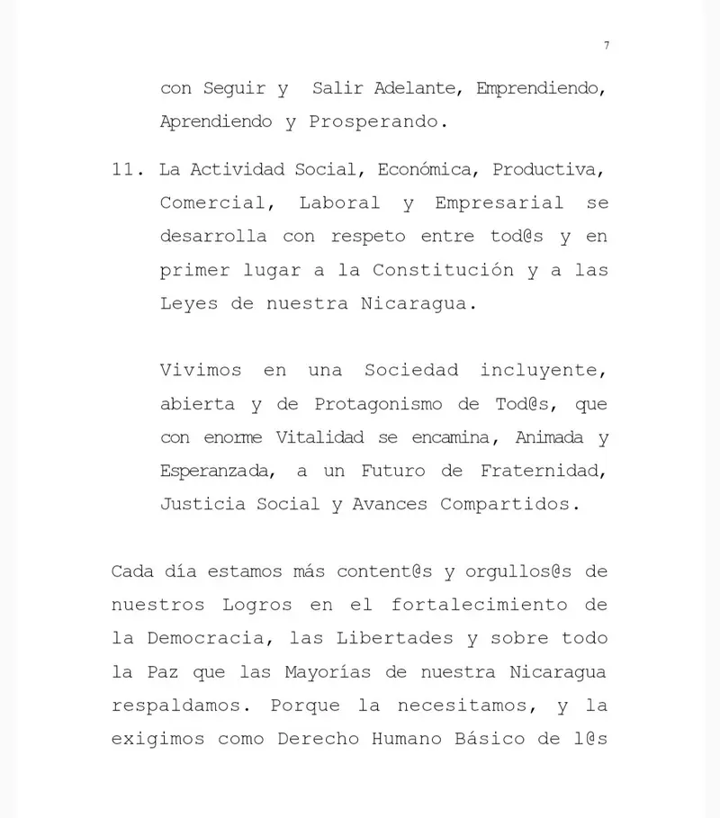 GRUN sigue trabajando en el fortaleciendo de la Democracia según la Constitución de Nicaragua