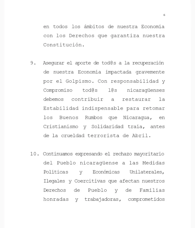 GRUN sigue trabajando en el fortaleciendo de la Democracia según la Constitución de Nicaragua