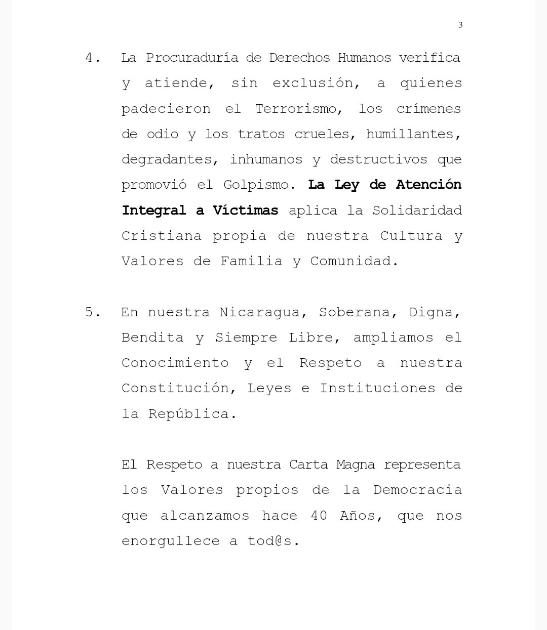 Nota de Prensa de la Delegación del GRUN en la mesa de negociación por el entendimiento y la paz en Nicaragua