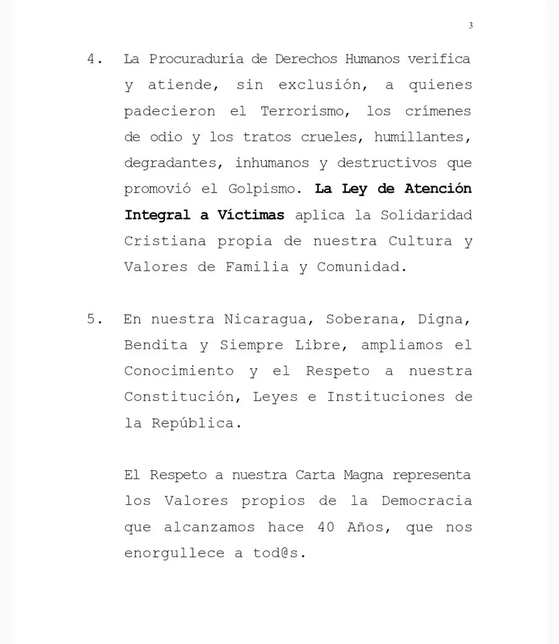 Nota de Prensa de la Delegación del GRUN en la mesa de negociación por el entendimiento y la paz en Nicaragua
