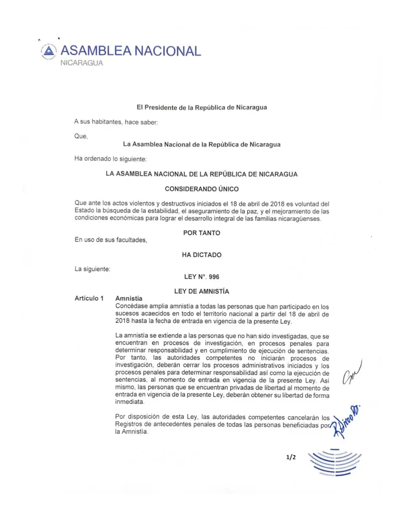 Con 70 votos a favor La Asamblea Nacional aprueba Ley de Amnistía para involucrados en golpismo