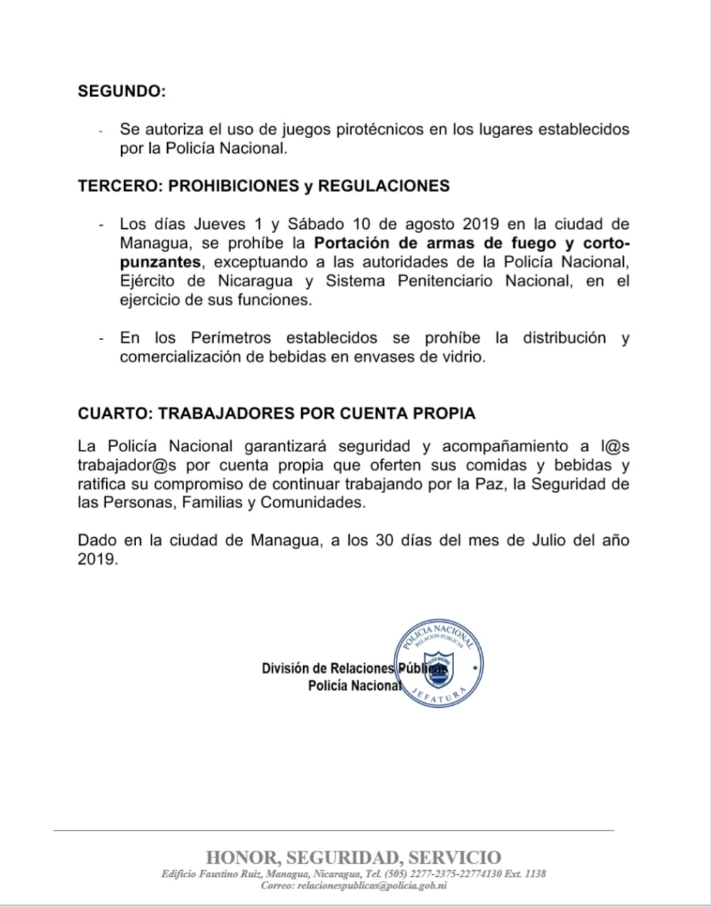 Privados de libertad de Estelí reciben educación integral