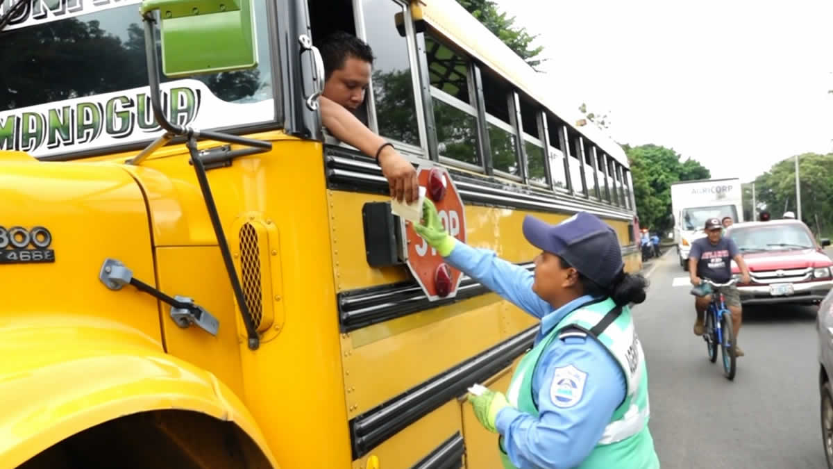 Policía Nacional establece plan retén en las vías de Masaya