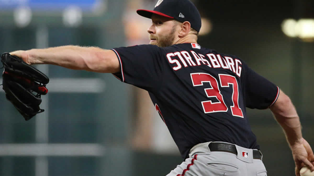 Strasburg lleva a los Nacionales al séptimo juego de la Serie Mundial