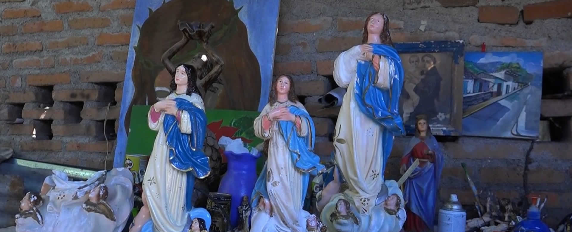 Matagalpa: Don Porfirio Cerda restaura imágenes de la Virgen María