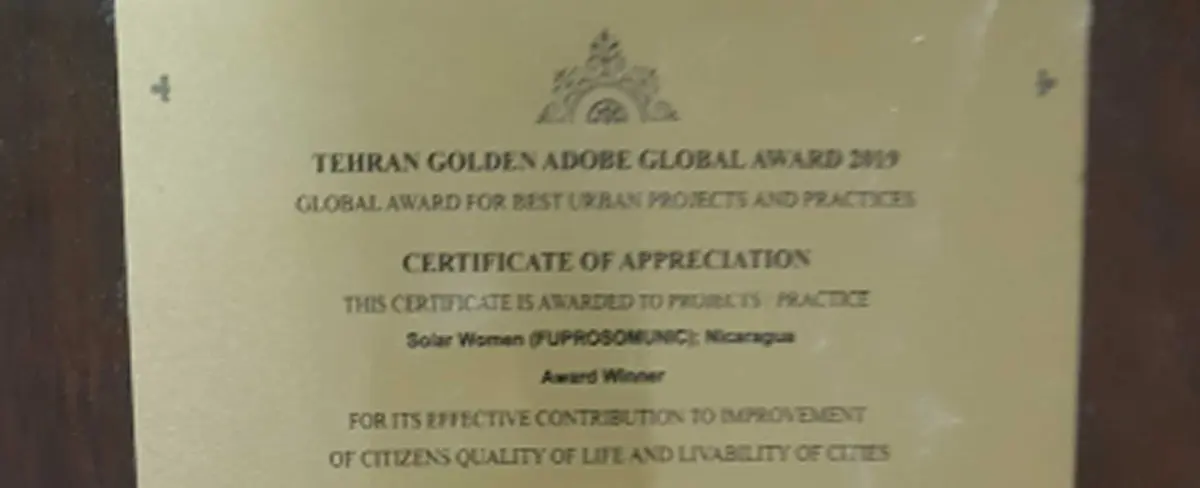 Nicaragua recibe premio “Tehran Golden Adobe 2019”