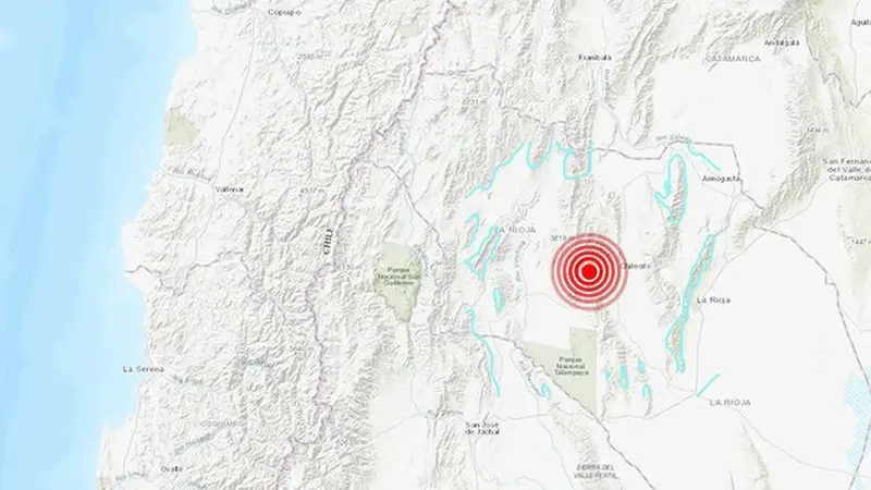 Sismo de magnitud 5,7 en provincia La Rioja, Argentina 