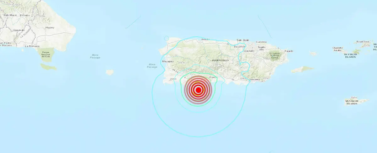 Sismo de magnitud 5.7 sacude la madrugada de este 6 de enero a Puerto Rico
