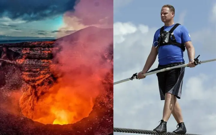 Acróbata hará caminata en cuerda floja atreves del Volcán Masaya