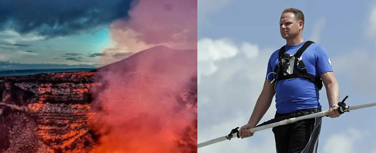 Acróbata hará caminata en cuerda floja a través del Volcán Masaya