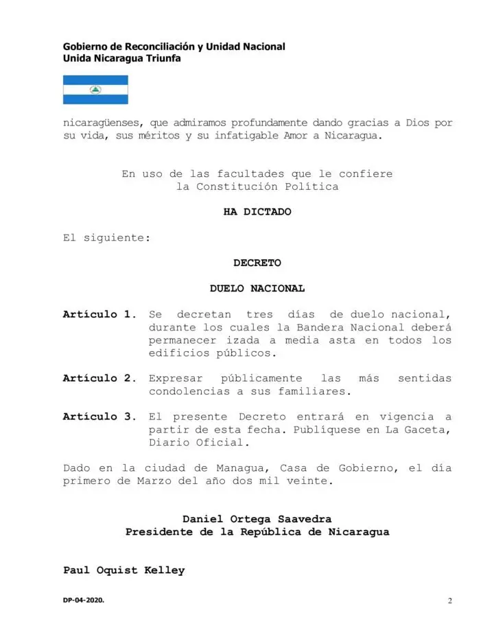 Nicaragua: Gobierno envía condolencias tras deceso de Ernesto Cardenal