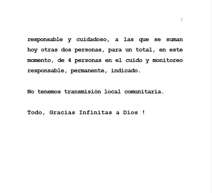 Nicaragua continua con 4 casos activos estables de COVID 19