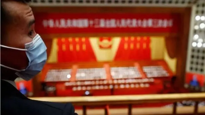 Votación sobre la ley de seguridad nacional para Hong Kong en el Gran Salón del Pueblo en Pekín (China).
