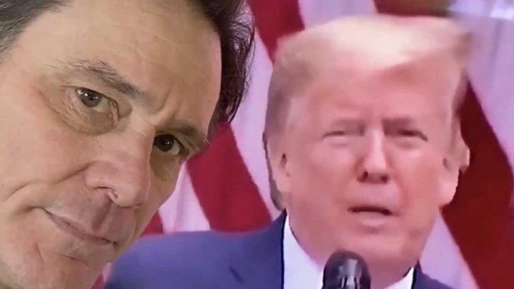 Jim Carrey tose en la cara de Donald Trump