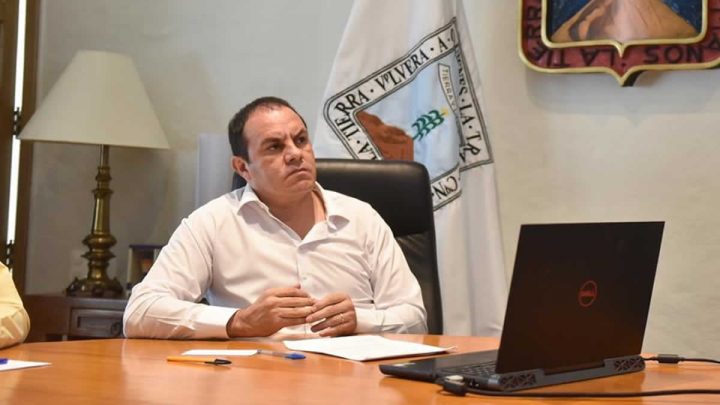 Cuauhtémoc Blanco en videoconferencia con titular de hacienda en México.