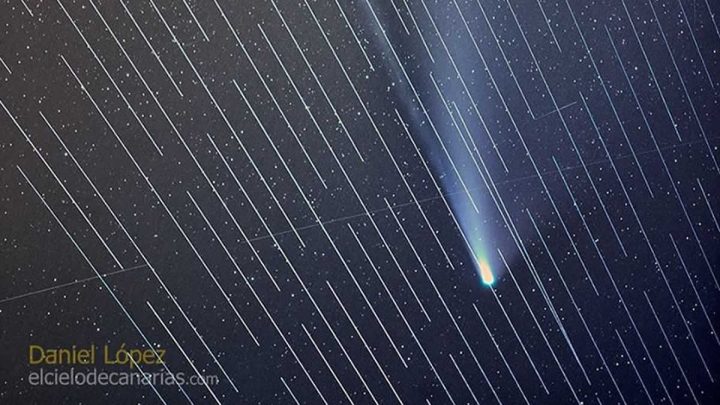 Visibilidad del cometa Neowise se vio afectada por los satélites Starlink