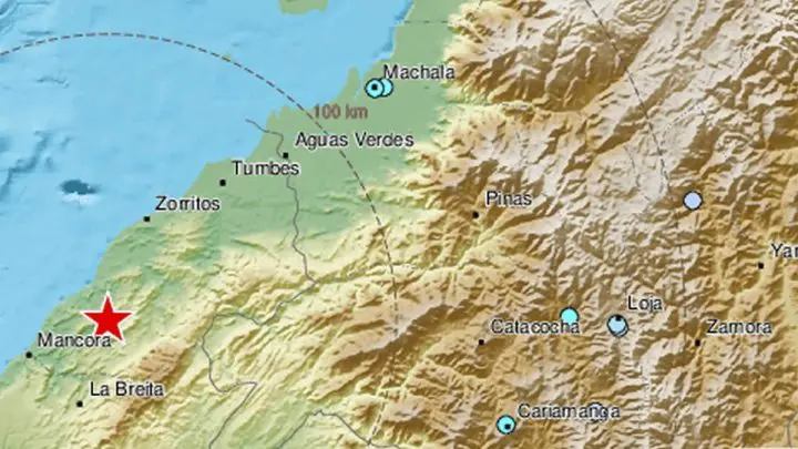 Registró del sismo en Perú.