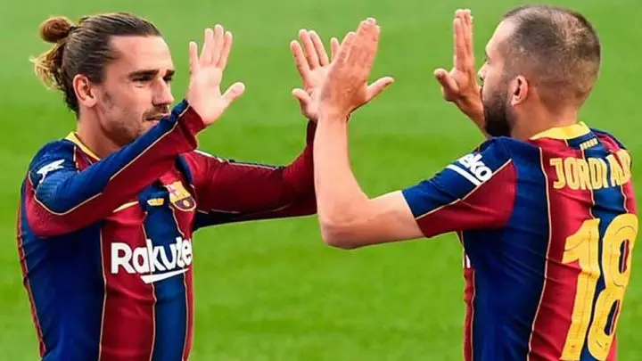 Jugadores del Barcelona celebran su triunfo.