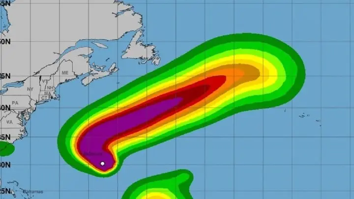 Gráfico de la intensidad del Huracan Paulette. 