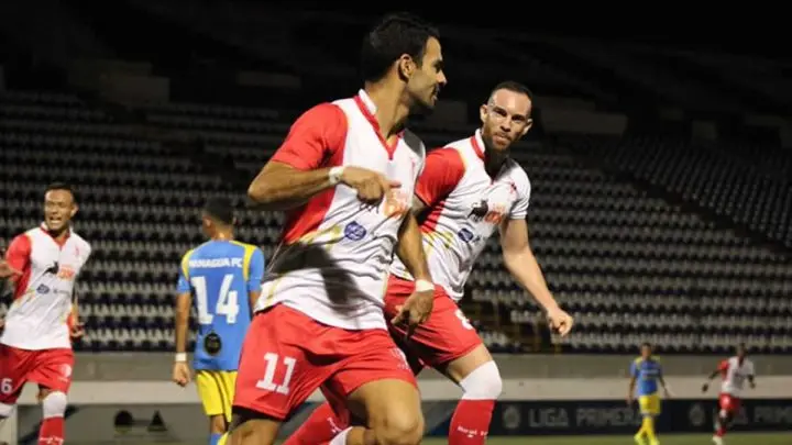 Juan Barrera celebra gol con Real Esteli