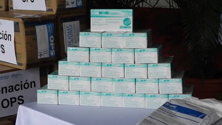 Mascarillas donadas por la OPS a Nicaragua