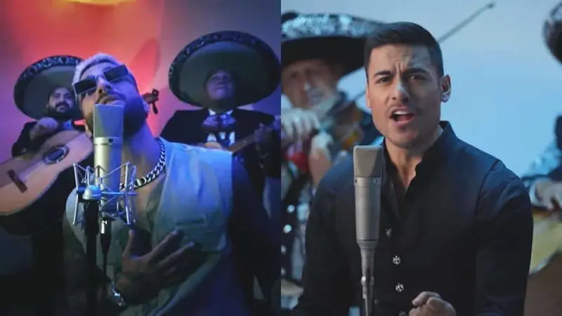 Maluma acompañado de mariachi y en colaboración con Carlos Rivera. Maluma acompañado de mariachi y en colaboración con Carlos Rivera.