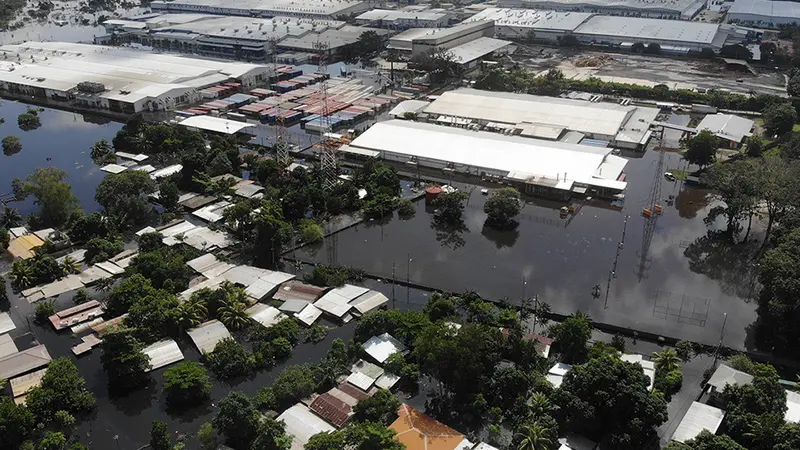 Imagen aérea de la devastación en México. Imagen aérea de la devastación en México.
