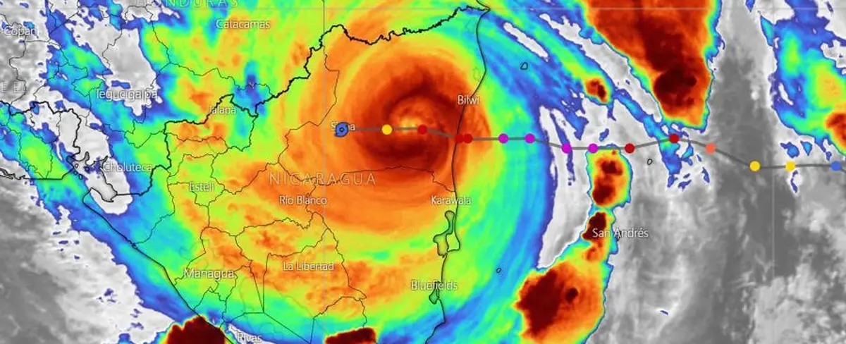 Huracán IOTA se degrada a categoría 1 en su paso por Nicaragua