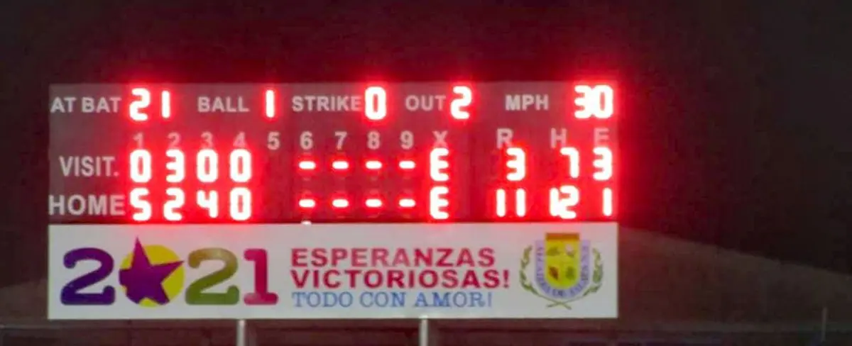 Estadio de béisbol de Jalapa ya tiene pizarra electrónica