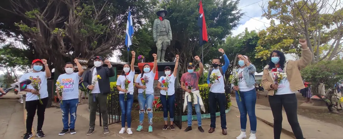 Militantes rinden homenaje al General Sandino en Niquinohomo