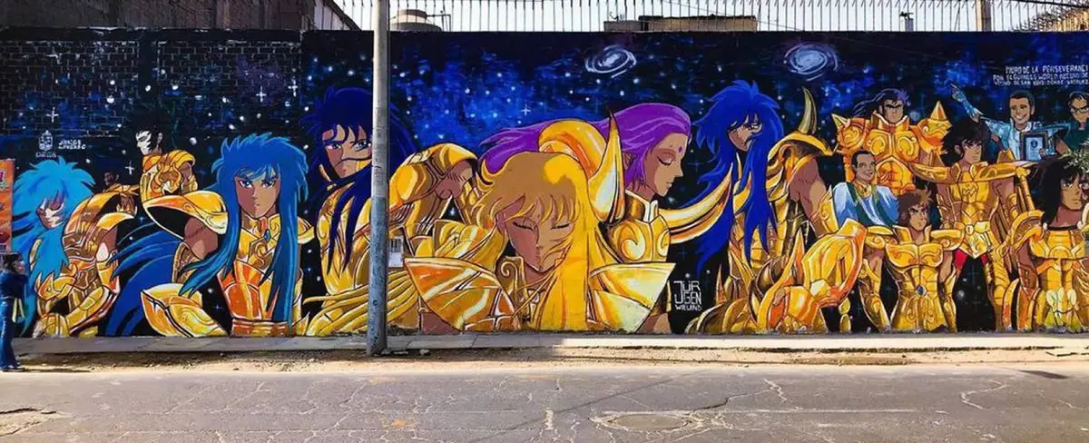 Perú cuenta con un sorprendente mural de los Caballeros del Zodiaco