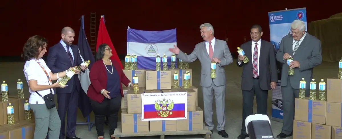 Rusia dona 196 toneladas de aceite girasol a Nicaragua