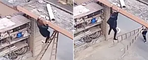Niño salva a su madre de caer desde un techo