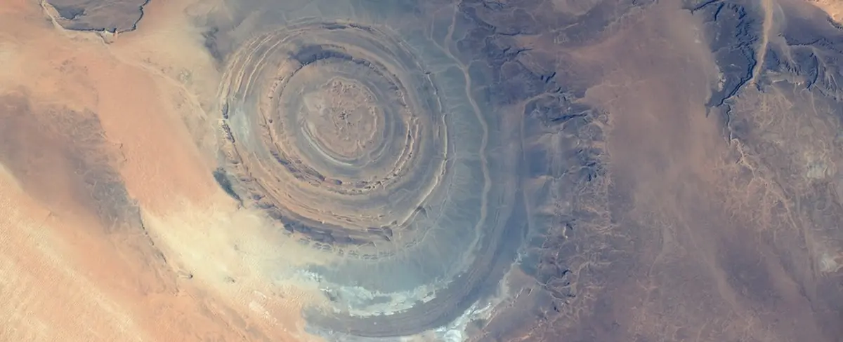Sorprendente foto de "El Ojo del Sáhara" desde la Estación Espacial