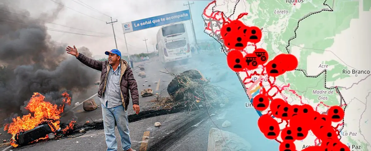 Protestas y bloqueos de vías continúan en Perú