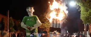 Insólito: queman figuras gigantes de Messi  durante las celebraciones de Año nuevo