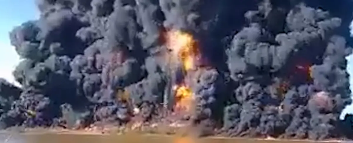 Fuerte incendio se registra en central de petróleo de México