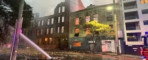 Incendio provoca colapso de edificio en Sídney, Australia