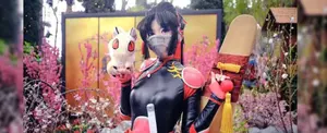 Sango de InuYasha representada en un espectacular cosplay