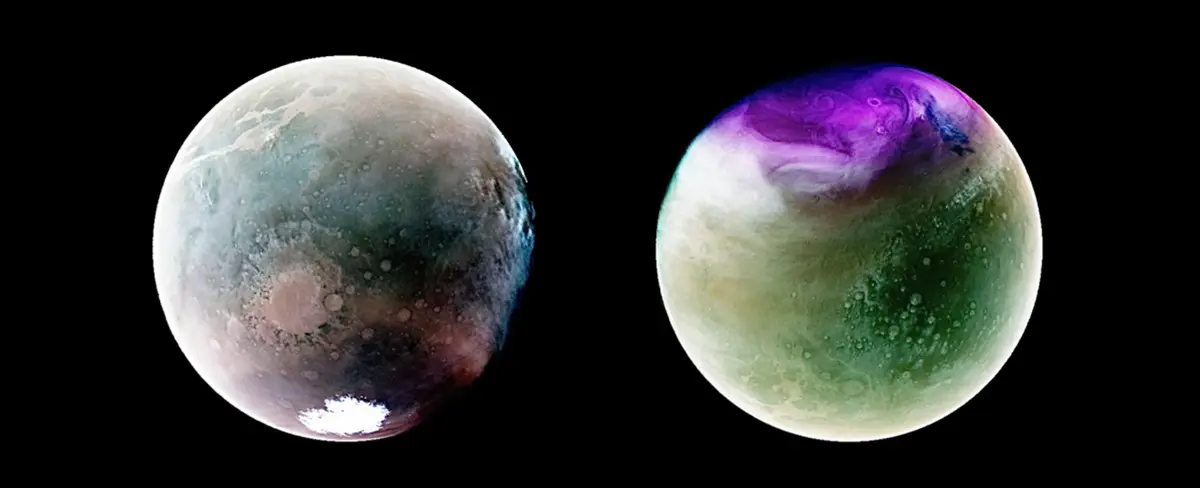 NASA revela impresionantes imágenes de Marte en luz ultravioleta