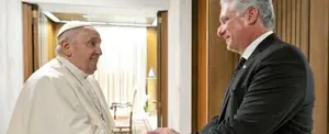 Presidente de Cuba sostiene encuentro con el papa Francisco en El Vaticano