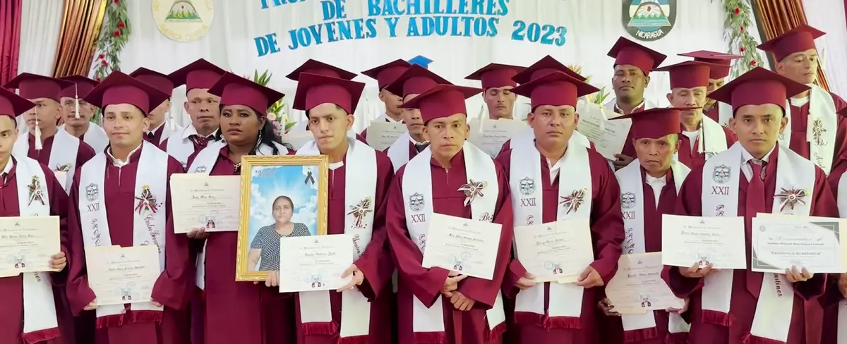 23 privados de libertad de Waswalí, Matagalpa se gradúan de bachilleres