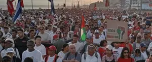 Cubanos marchan contra el genocidio en Palestina
