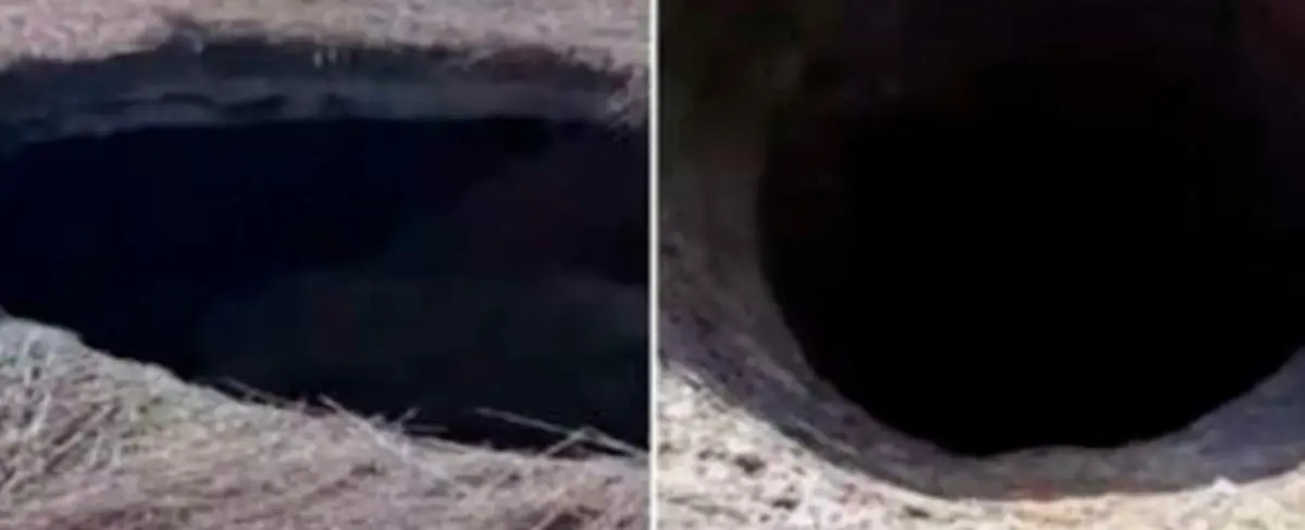 Misterioso cráter aparece en un campo de Rusia