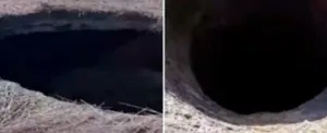 Misterioso cráter aparece en un campo de Rusia