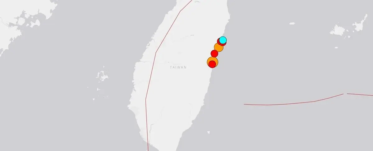 Enjambre sísmico la isla de Taiwán tras el terremoto de magnitud 7,5