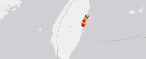 Enjambre sísmico la isla de Taiwán tras el terremoto de magnitud 7,5