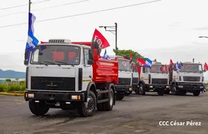 Nicaragua fortalece su infraestructura con la llegada de camiones de Bielorrusia